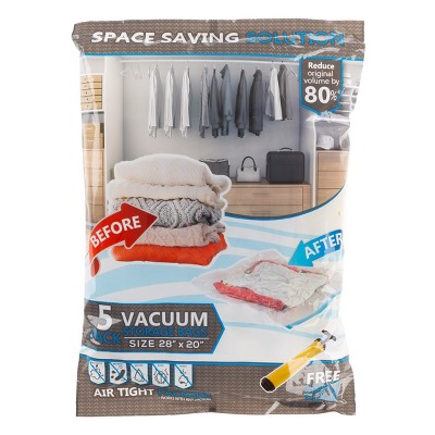 25 Vacuum Storage Bags - Compression Packs For Storing Clothes And Linens -  Airtight Space-saving Bags In 4 Sizes With Pump By Home-complete (clear) :  Target