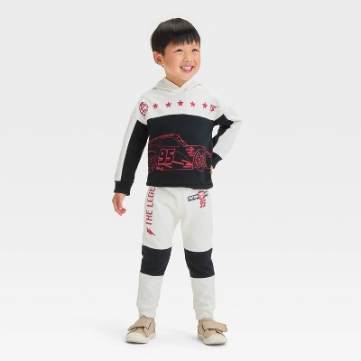 Image of Toddler Boys' Disney Cars Lightning McQueen 2pc Fleece Pullover and Pants Set - Black 12M