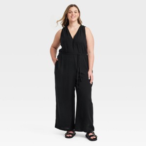 Women's Gauzy Tie-Waist Jumpsuit - Universal Thread™ - 1 of 3