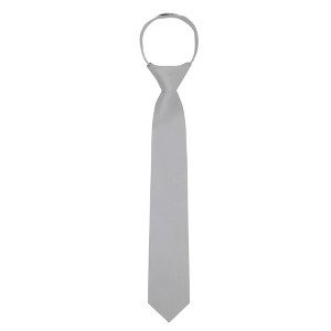 Jacob Alexander Boys' 14" Solid Color Pre-Tied Zipper Neck Tie - 1 of 4