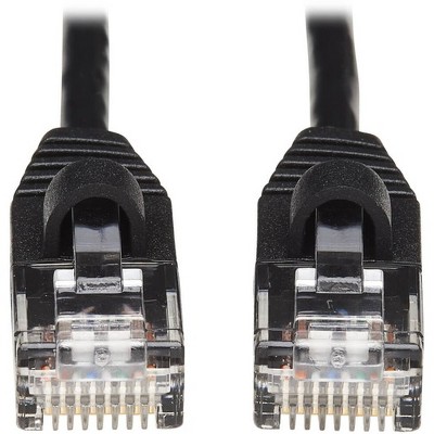Tripp Lite Cat6a 10G Snagless Molded Slim UTP Network Patch Cable (M/M), Black, 10 ft.