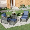 EROMMY 5 Pieces Patio Set Outdoor Furniture Sets Modern Chair Conversation Sets With Ottoman & Coffee Table - 2 of 4