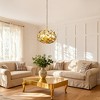 Parrot Uncle 	20" 6-Light Gold Modern Chandelier Ceiling Light Adjustable Wood Pendant Lamp - 3 of 4