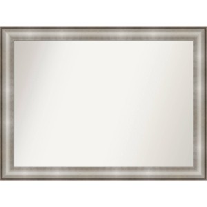 43" x 32" Non-Beveled Imperial Silver Wall Mirror - Amanti Art: Modern Rectangle, Includes Mount Hardware - 1 of 4