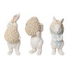Transpac Resin Floral Easter Bunny & Egg Figurines Set of 3 Home Decorations Easter - 2 of 3