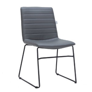 LeisureMod Ergonomic Office Chair Upholstered Leather Guest Side Chair Padded Seat and Back Polyester Desk Chair Zylar Series - 1 of 4