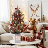 Home 3ft Christmas Tree Pre-Lit Artificial Christmas Tree with Snowflake Base, Flocked Snow 78 Warm White Lights 8 Lighting Modes, Xmas Holiday Decor - 2 of 4