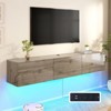 AMERLIFE Floating TV Stand with LED Lights and Power Outlet for TVs Up to 80" - 3 of 3