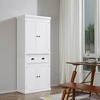 72" Kitchen Pantry Cabinet, Freestanding Tall Storage Cabinet, Traditional Kitchen Cabinet with 4 Doors, Drawer and 3 Adjustable Shelves - 2 of 4