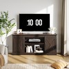 TV Stand for Televisions Up to 65 Inches, Entertainment Center Console Table with Storage Cabinets and Two Barn Doors, Mid Century Modern - 4 of 4