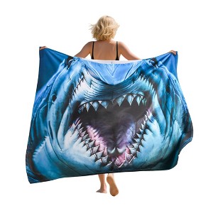 Tirrinia Large Hooded Beach Towel for Adults and Kids, Quick-Dry  Lightweight Microfiber Cape, 52 x 60 Inches - 1 of 4
