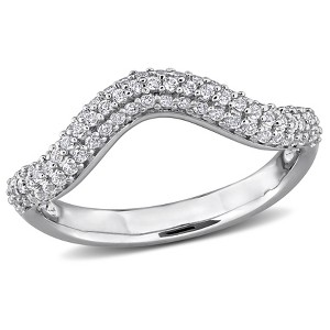 EVERLY JEWELRY | Sterling Silver 3/8 CT TGW White Topaz Curved Ring - 1 of 4