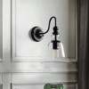 Warehouse Of Tiffany 13"x18"x11" 1-Light Mildred Wall Lamp Black: ETL Listed, Edison Bulb, Glass Shade, Metal Body - 2 of 3