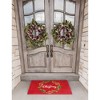 RugSmith Red Machine Tufted Holiday Merry Christmas Wreath Doormat - 2 of 4