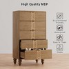 Walnut and Gold Tall Wooden 5 Drawer Dresser with Vintage Pattern Design, Modern Chest Dresser with Deep Drawers - 2 of 4