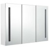 vidaXL Bathroom Cabinet White and Silver Engineered Wood 19.7x5.1x27.6 in - 35" x 5.5" x 24.4" Shining White - 4 of 4