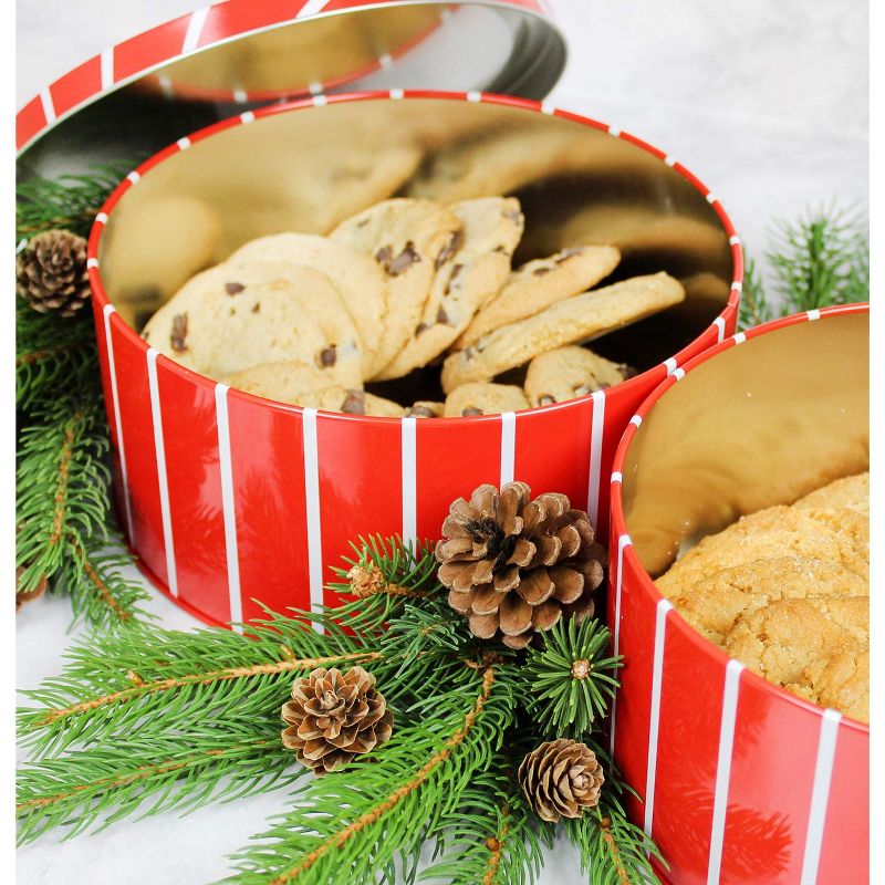 Decorae Round Cookie Tins, 2pk, for Baked Goods and Cake for Special Occasions, Christmas, Valentines Day and More, 3 of 7