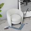 Boucle Mid-Century Modern Lounge Chair with Round Back and Arms, Fully Padded Back Cushion, Cozy and Easy-to-Clean Design - 3 of 4