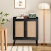 Rattan Sideboard Buffet Cabinet with Storage, Bar & Liquor Cabinet, Credenza Console for Dining Room, Living Room & Hallway - 4 of 4