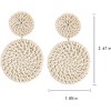 Ladies Handmade Rattan Earring - Tassel A Type Straw Wicker Earrings Bohemian Geometry Earring Circle Pie Shape Earrings - 2 of 4