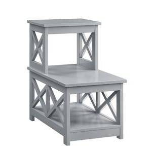 Oxford 2 Step Chairside End Table Gray - Breighton Home
