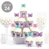 Big Dot of Happiness Beautiful Butterfly - Cupcake Decoration - Floral Baby Shower or Birthday Party Cupcake Wrappers and Treat Picks Kit - Set of 24 - 2 of 4