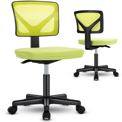ALEXOUN Mesh Rolling Work Swivel Computer Chair,Ergonomic Low-Back with Wheels,Armless Comfortable Seat Lumbar Support for Home,Bedroom,Study