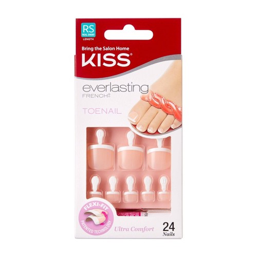 Kiss Everlasting French Toenails EFT01 Limitless - 24ct