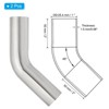 Unique Bargains 304 Stainless Steel Plumbing Parts Sanitary Exhaust Pipe 45 Degree Bend Elbows - 2 of 4