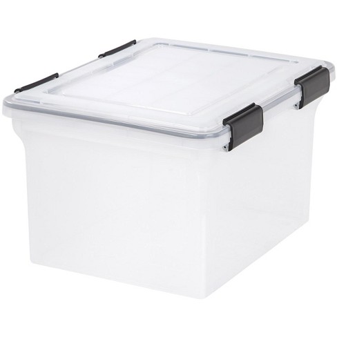 Uumitty 4-Pack 35 Quart Large Plastic Storage Boxes, Clear Storage