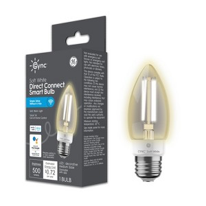 GE CYNC Smart LED Decorative Light Bulb Medium Base Soft White: 60W Equivalent, Energy Star, Alexa & Google Compatible - 1 of 4