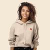 Dalix Strawberry Embroidered Fleece Cropped Hoodie Cold Fall Winter Women - 2 of 4