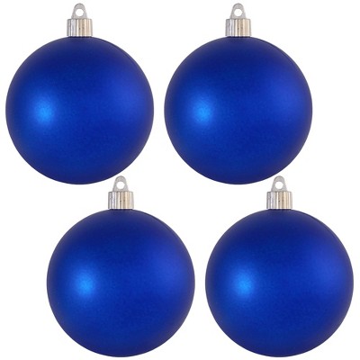 Christmas by Krebs 4ct Regal Blue Shatterproof Christmas Ball Ornaments 4" (100mm)