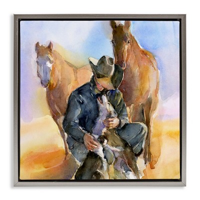 Stupell Industries Cowboy & Animals Watercolor, 18" x 18"