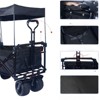 VisioGear Collapsible Wagon with Removable Canopy, Folding Wagon Cart with Cooler Bag, for Camping Beach Shopping, Black, 35"*20"*45" - 4 of 4