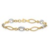 Black Bow Jewelry 14k Two Tone Gold 6mm Polished Oval Link Chain Bracelet, 7.25 Inch - 3 of 4