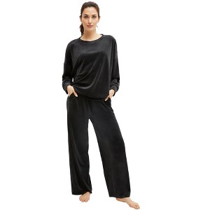 ellos Wide Leg Velour Lounge Pants - 1 of 4