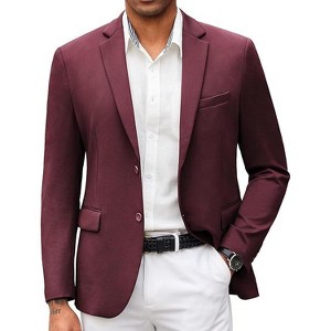 COOFANDY Men's V-Neck Slim Fit Blazer with Button Pockets - 1 of 4