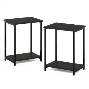 Furinno Simplistic Industrial Metal Frame End Table, 2-Pack, Espresso - 1 of 1