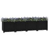 vidaXL Raised Bed Planter - Black Polypropylene, 63"x15.7"x15", Rectangular, Deep Spacious Flower Box Pot for Outdoor Garden, Patio, Backyard - 2 of 4