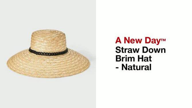 Straw Down Brim Hat - A New Day™ Natural, 2 of 6, play video