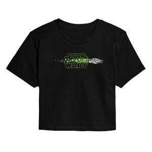 Women's - Star Wars - MF Shamrocks Horizontal Chest Cropped Graphic T-Shirt - 1 of 4