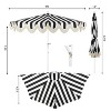 JONATHAN Y Beverly 9 ft. Designer Classic Scalloped Fringe Half Market Patio Umbrella with Crank, Push Button Tilt and UV Protection - 3 of 4