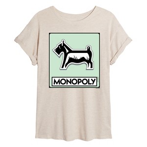 Women's - Monopoly - Dog Token Oversized Graphic T-Shirt - 1 of 4