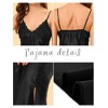 cheibear Women's Spaghetti Strap Nightdress Cami Satin Pajama Dress - 4 of 4