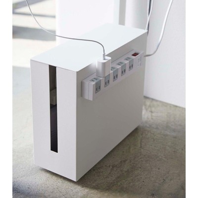 White Steel Rolling Cable Management Box with Wheels