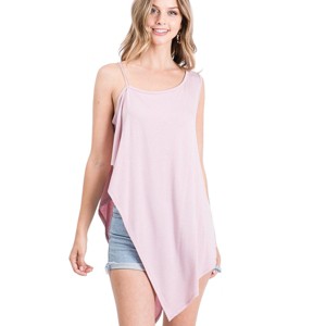 Slickblue Stylish Solid Knit Top with Hi-Low Hem, Round Neck, Soft Rayon Blend - Blush, S-XL Sizes - 1 of 4