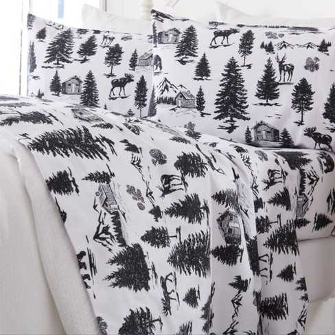 Great Bay Home Lakeview Cotton Flannel, King Bed Flannel Sheets