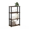 Furinno 4-Tier Multipurpose Display Rack Storage Shelving Unit with Square Tube Open Bookshelf,Amber Pine/Black - 2 of 4