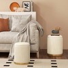 Costway Velvet Storage Ottoman Set of 2 Modern Round Ottoman with Storage for Living Room - 4 of 4